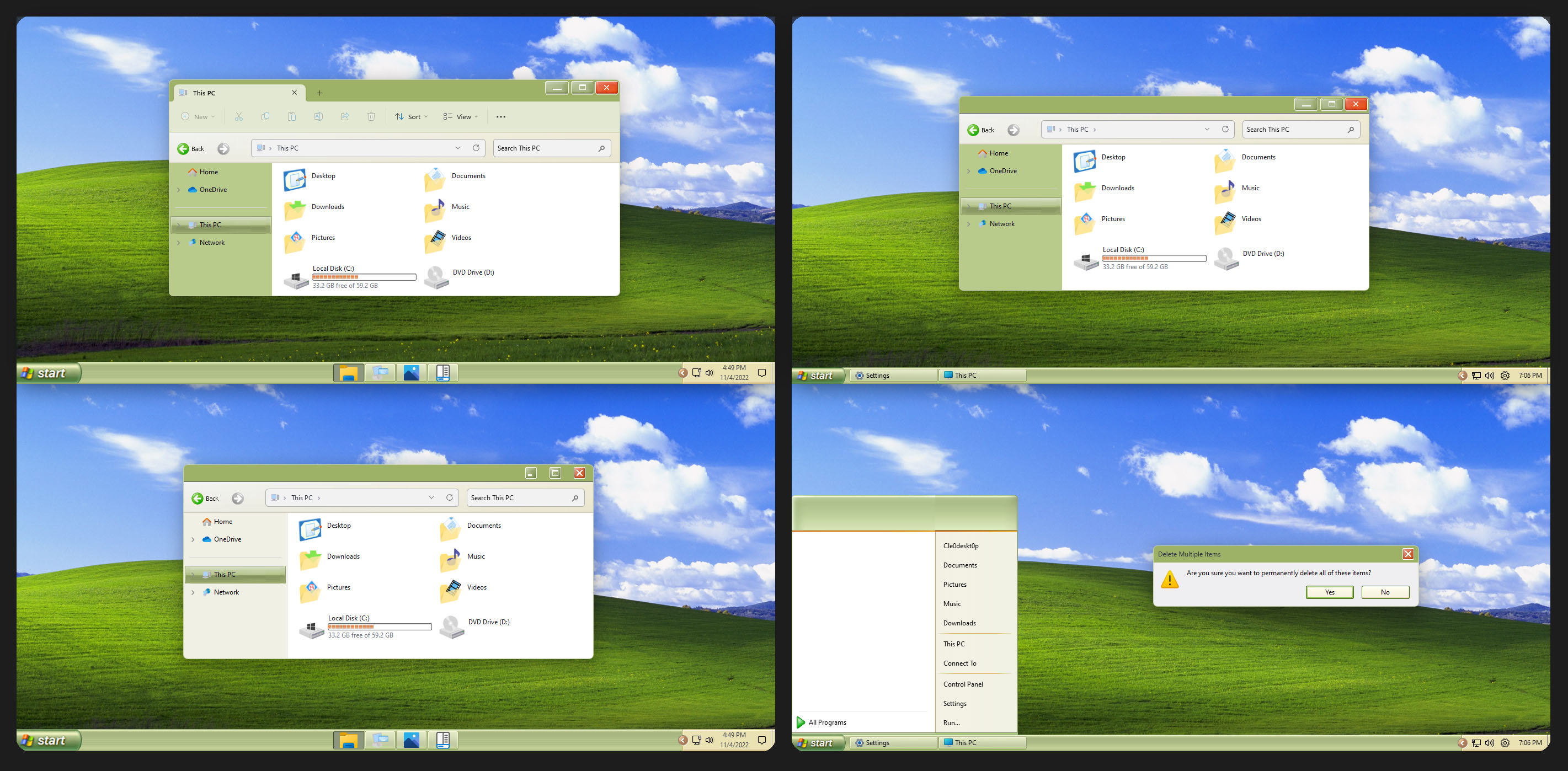 Windows XP Olive NN Theme For Windows 11 Theme Pack